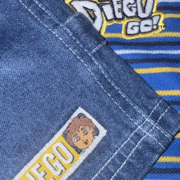 Vintage Go Diego Shirt Shorts Set Outfit 3T Y2K 90s Nick JR - Picture 3 of 4